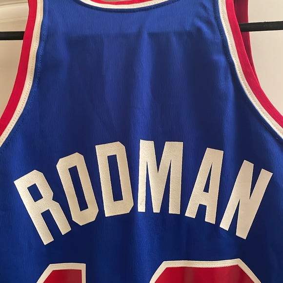 Vintage 80s MacGregor Sand Knit Detroit Pistons #10 Dennis Rodman Jersey Size M - Picture 5 of 5